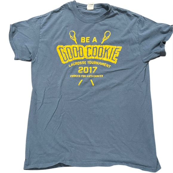 Steel blue Be a Good Cookie Lacrosse tournament s/s tee. Size M. GUC - Picture 1 of 4